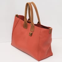 Image 5 of Slouchy 3-panel Tote in warm red orange