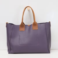 Image 3 of Slouchy 3-panel Tote in deep purple