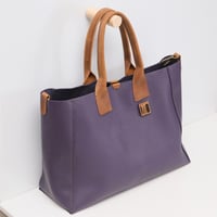 Image 2 of Slouchy 3-panel Tote in deep purple