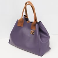Image 6 of Slouchy 3-panel Tote in deep purple
