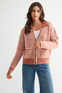 Image 4 of Herringbone Knit Cardigan - SOON
