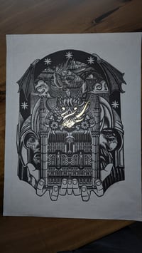Image 2 of Minas Tirith Lord of the Ring linocut print