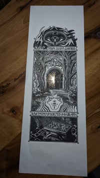 Image 2 of Moria Gate Lord of the Ring linocut print