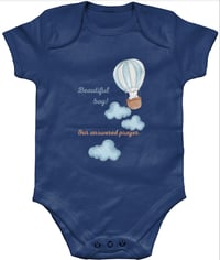 Image 2 of Organic Cotton Baby Grow “Beautiful boy, our answered prayer”
