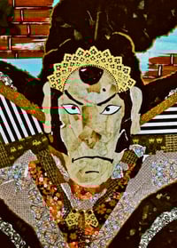 Image 1 of The Finale of Frustration - 5x7 - Matte Giclee Print - Samurai - Torn Paper Collage - Fine Art Print
