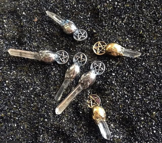 Image of Pentacle post earrings 