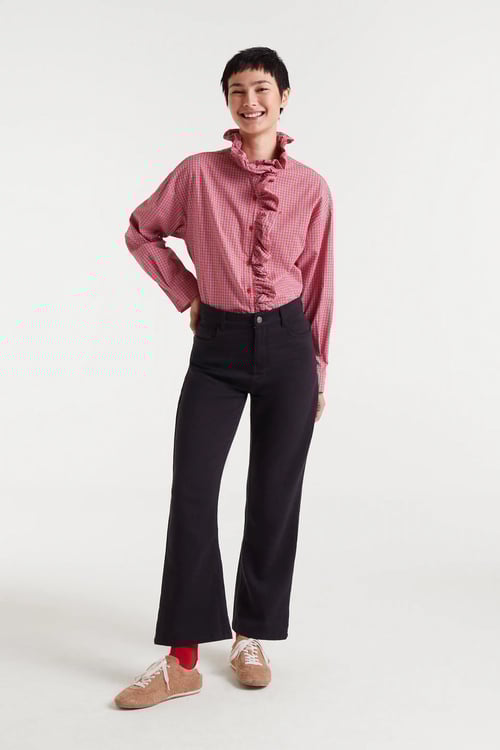 Image of 1-Camisa  algodón cuadro vichy rojo