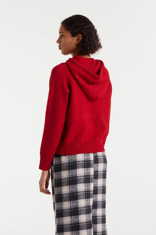 Image of 1-Jersey sudadera punto fino rojo