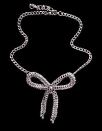 Image 1 of metal bow necklace 