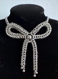 Image 2 of metal bow necklace 