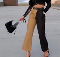 Image 1 of CHOOSY- Day and Night Splice Pants- Khaki