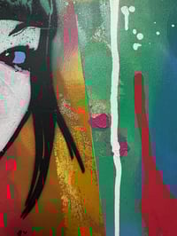 Image 2 of "Samurai Dreams" — Medium wall art on Original Canvas 23.5 x23.5”