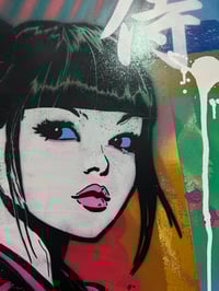 Image 4 of "Samurai Dreams" — Medium wall art on Original Canvas 23.5 x23.5”