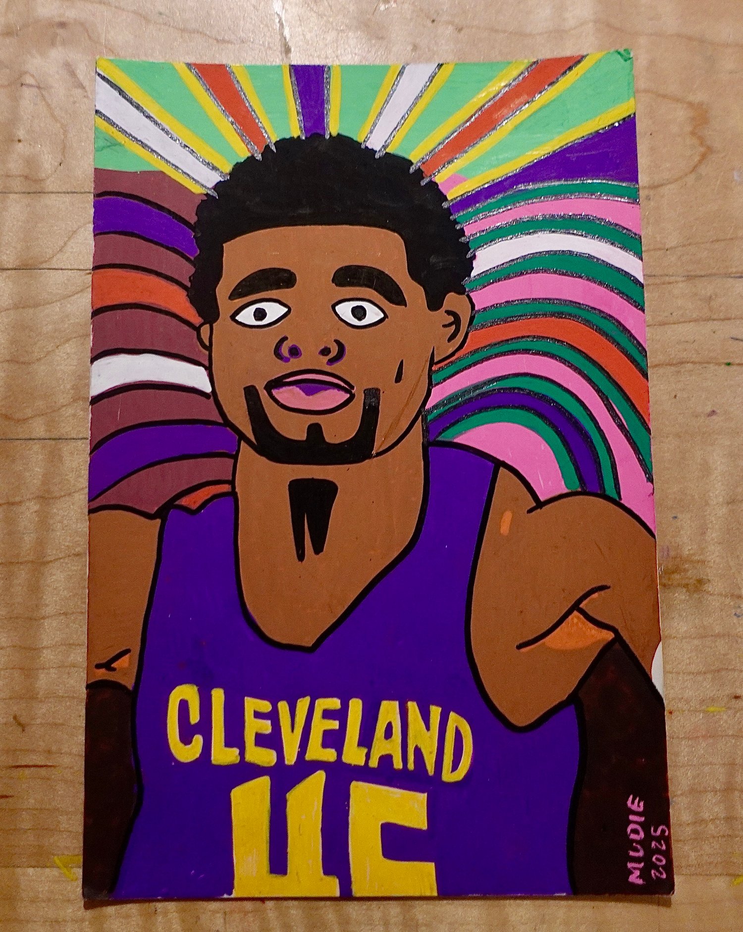Image de Donovan Mitchell artwork original 4 x 6''