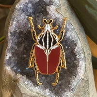 Image 2 of Goliath Beetle Enamel Pin