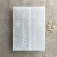 Image 1 of Chantilly lace white ink printed vellum wrap for 5x7 inches card PACK of 10