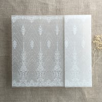 Image 2 of Chantilly lace white ink printed vellum wrap for 5x7 inches card PACK of 10