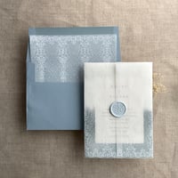Image 3 of Chantilly lace white ink printed vellum wrap for 5x7 inches card PACK of 10