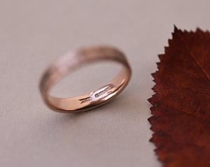 Image of 9ct Rose gold 4mm flat court horn textured ring