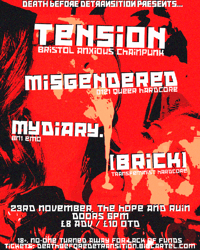 Tension, Misgendered, Mydiary, [BRICK] 23.11.25 @ Hope and Ruin