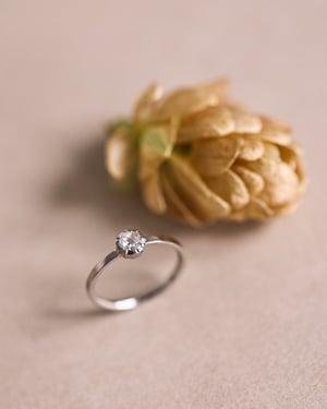 Image of Platinum 4.0mm rose-cut diamond ring (LON45)