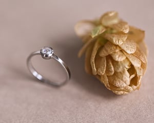 Image of Platinum 4.0mm rose-cut diamond ring (LON45)