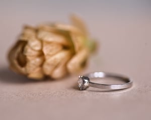 Image of Platinum 4.0mm rose-cut diamond ring (LON45)