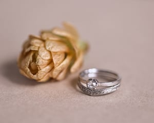 Image of Platinum 4.0mm rose-cut diamond ring (LON45)