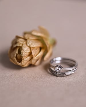 Image of Platinum 4.0mm rose-cut diamond ring (LON45)
