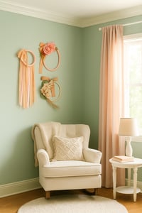 Image 5 of Pink and Peach Floral Wreath - Oval