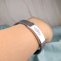 Image 4 of Temperance Bahá'í Bracelet with Ringstone symbol Stainless Steel