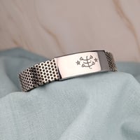 Image 1 of Temperance Bahá'í Bracelet with Ringstone symbol Stainless Steel