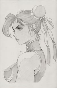 SIGNED ORIGINAL PENCIL ART CHUN LI