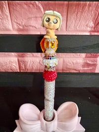 Image 3 of Fancy Flocked Winnie the Pooh and Friends Beaded Pens 🐝✨