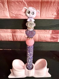 Image 5 of Fancy Flocked Winnie the Pooh and Friends Beaded Pens 🐝✨