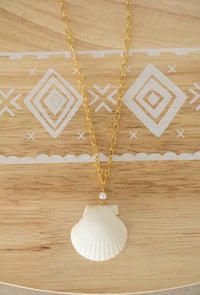 Image 1 of Gold Scallop Shell Necklace