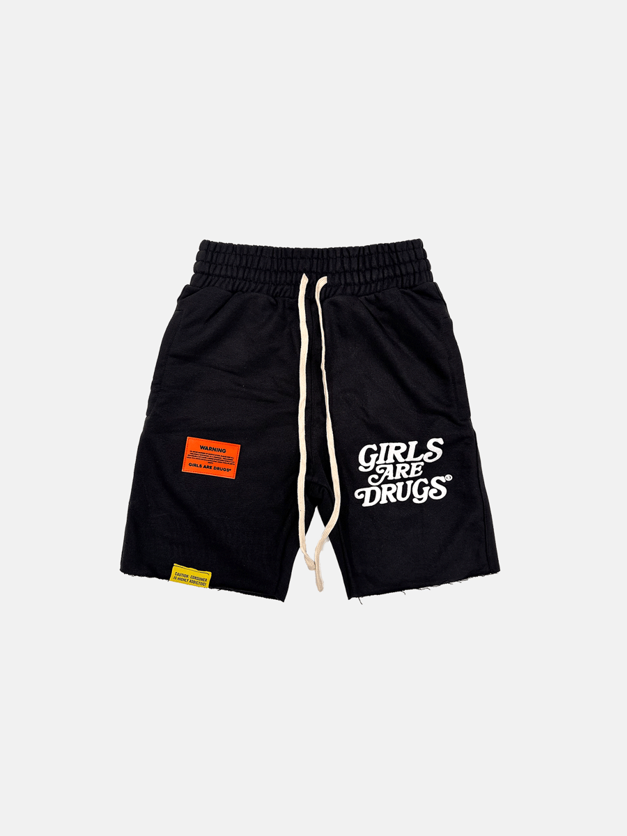 Image of  GIRLS ARE DRUGS® HEAVYWEIGHT FLEECE SHORTS - BLACK