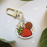 Strawberry Snail Acrylic Keychain