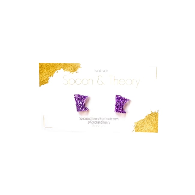 Purple Minnesota Sparkling Stud Earrings 💜