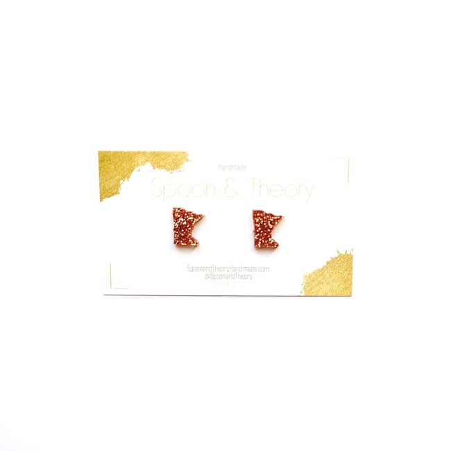 MN Spice Acrylic Sparkling Stud Earrings 