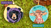 Image 4 of Black Bear + Cow Ornaments (~5")
