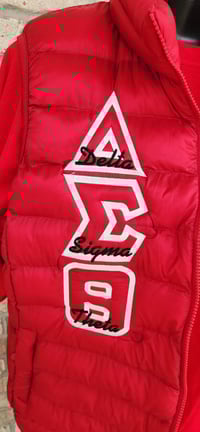 Image 2 of Customizable Lightweight Puffer Vest (RED and BLACK) 