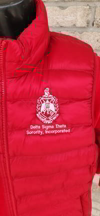 Image 3 of Customizable Lightweight Puffer Vest (RED and BLACK) 
