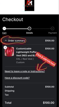 Image 10 of Customizable Lightweight Puffer Vest (RED and BLACK) 