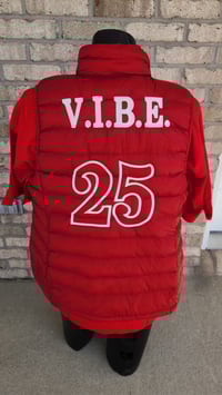 Image 8 of Customizable Lightweight Puffer Vest (RED and BLACK) 