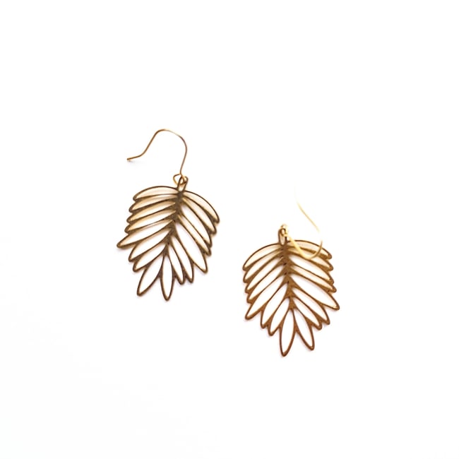 Brass Leaf Earrings 