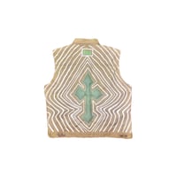 Cross tan denim vest 