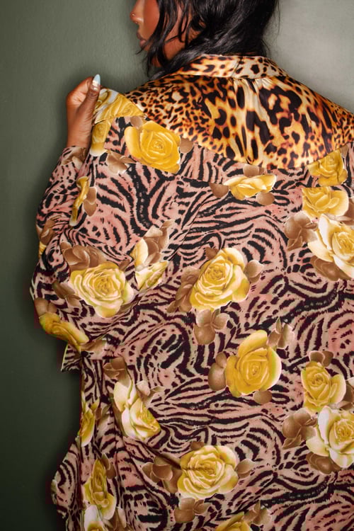 Image of Vintage Safiya Floral/Animal Print Blouse