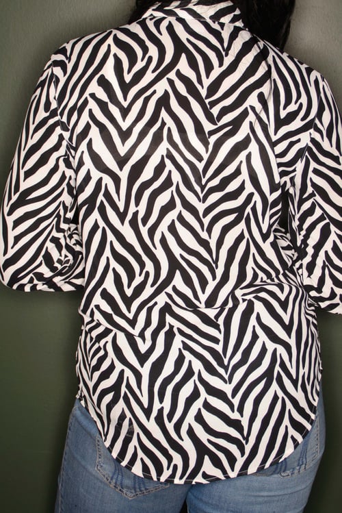 Image of Vintage Zuri Zebra Print Blouse 