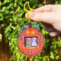 Image 4 of Halloween Tamagotchi, Ghost - Acrylic Shaker Keychain